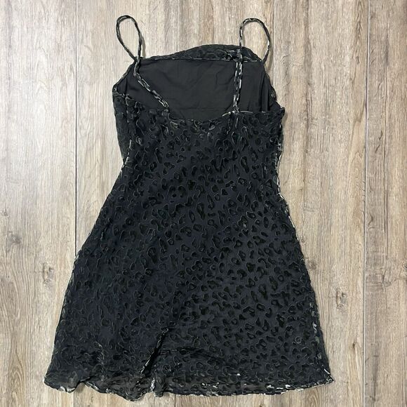 ASTR the Label‎ Dress Gabi Leopard Velvet Womens L Short Mini Slip Sleeveless - Picture 12 of 16